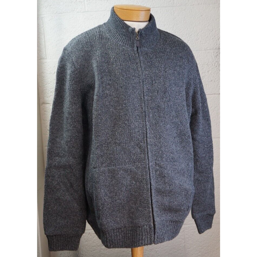 L.L. Bean Classic Ragg Lambswool Full Zip Sweater Plaid Flannel Lined men’s XXL